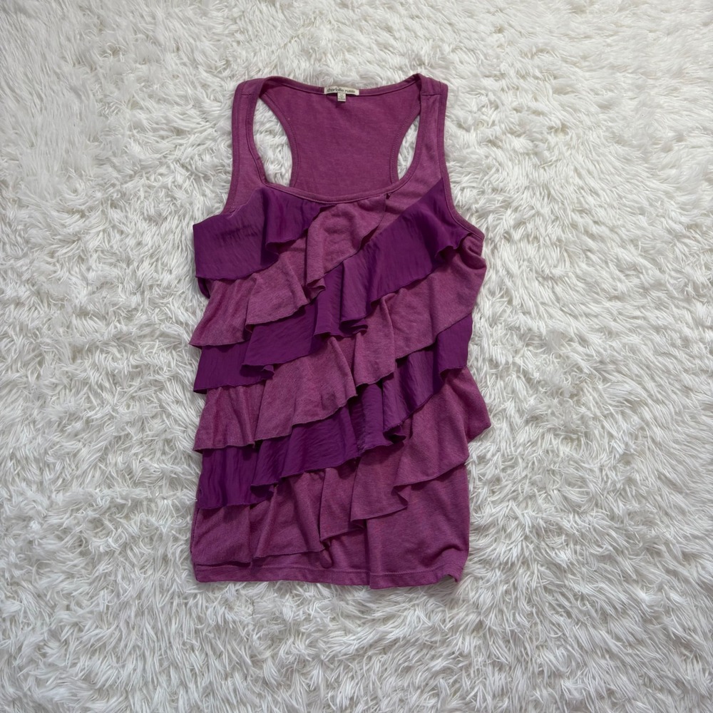 y2k purple ruffle tank top medium